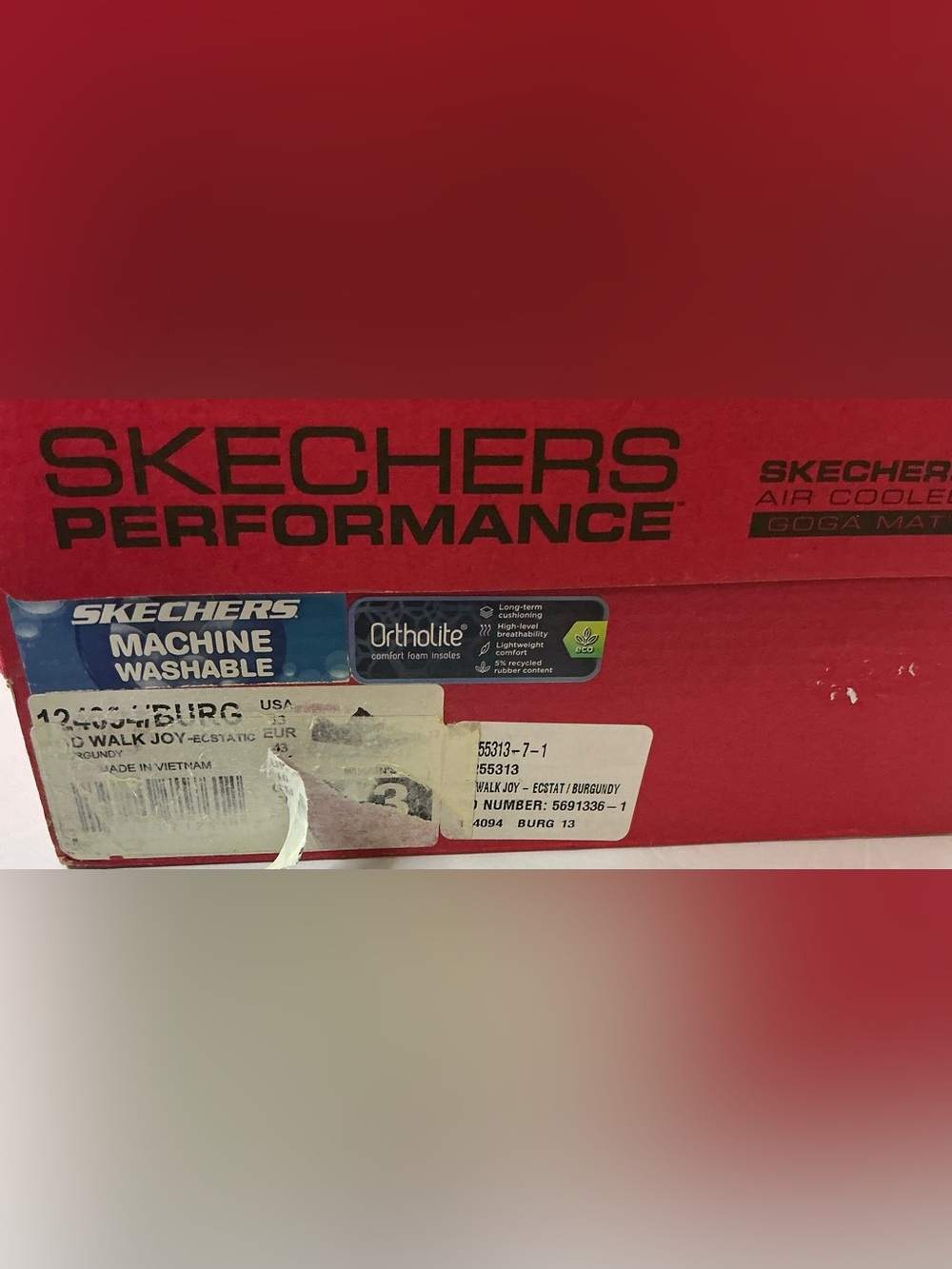 Skechers GOwalk Joy Women's sz 13 Slip-On Knit Sneakers - Burgundy/White - Picture 8 of 9
